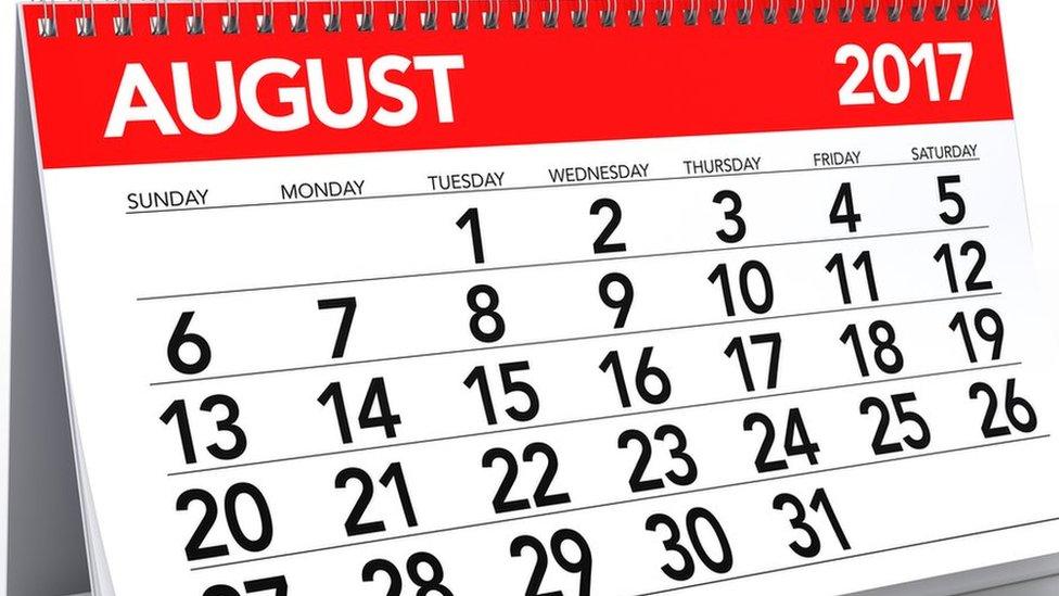 August calendar