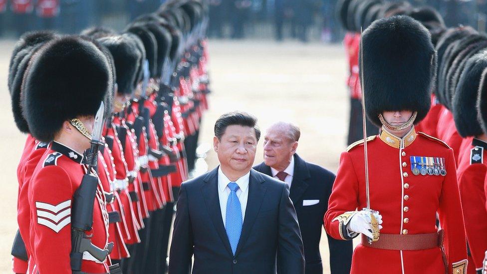 Horse guards greet the President of China
