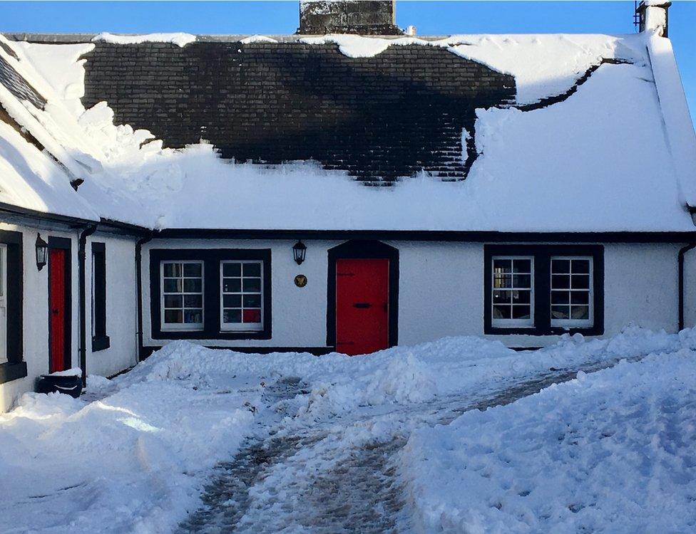 Shona Finlayson was at Carnwath in South Lanarkshire. "Beware the avalanche on that roof," she says.