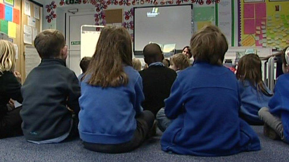 Primary children in classroom