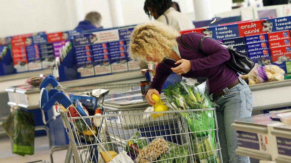 Shopper in Tesco