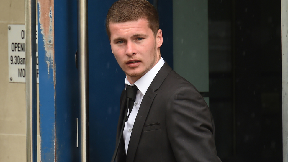 Dylan McDonald arriving at court