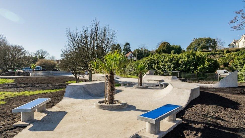 Street view of the skate park