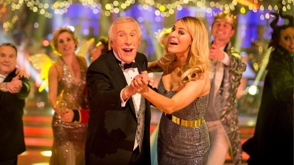 Sir Bruce Forsyth and Tess Daly