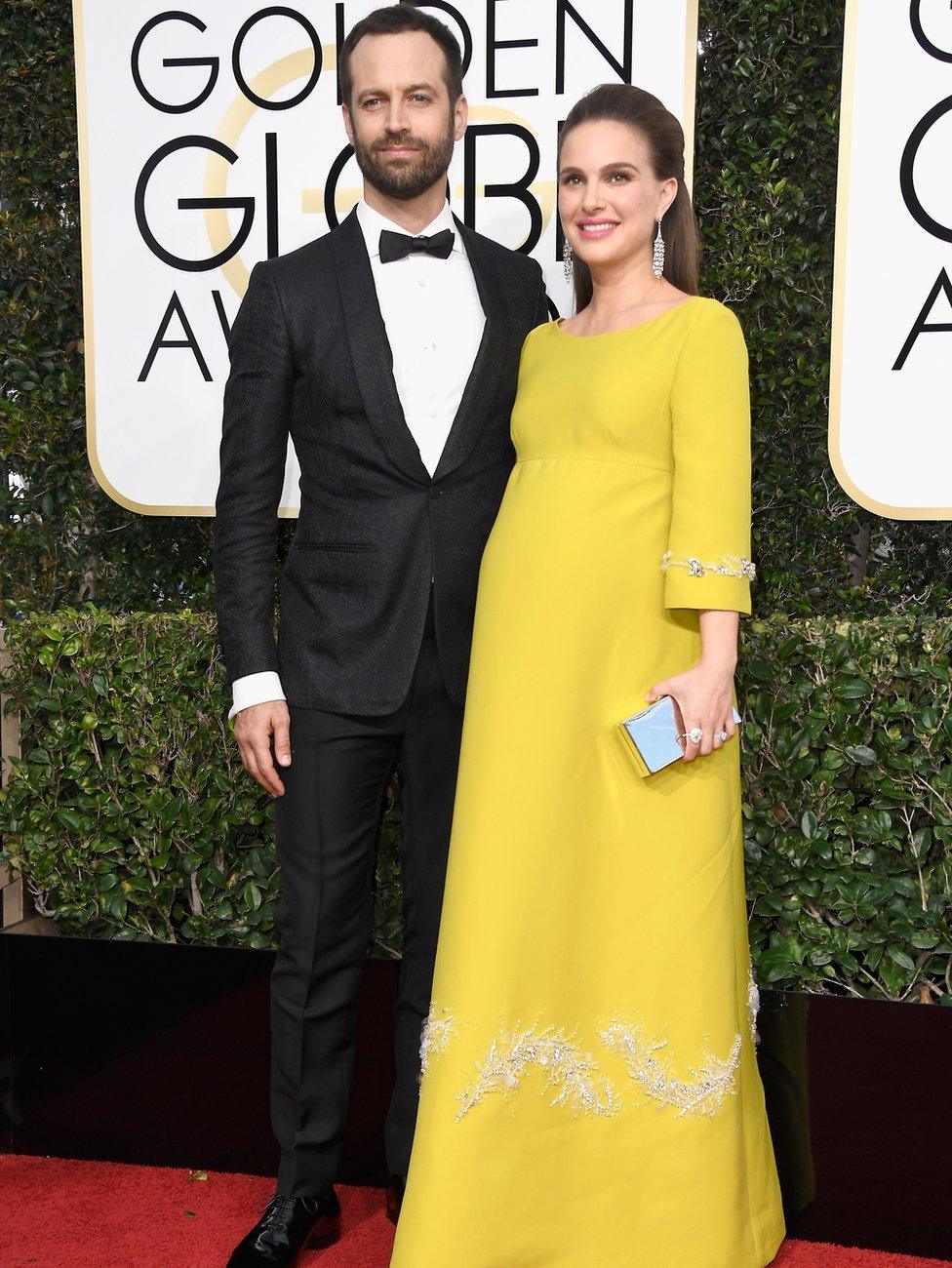 Actress Natalie Portman (R) and Benjamin Millepied