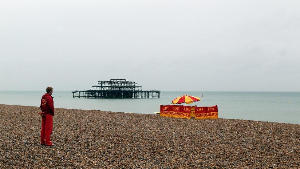 Lifeguard on Brighton beach