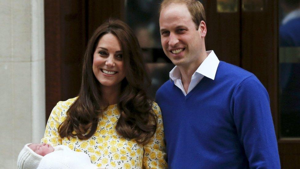 Britain"s Prince William and his wife Catherine, Duchess of Cambridge, appear with their baby daughter outside the Lindo Wing of St Mary"s Hospital, in London, Britain May 2, 2015