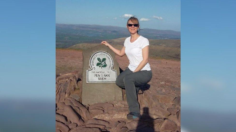 Stacey Steer climbing on Pen Y Fan