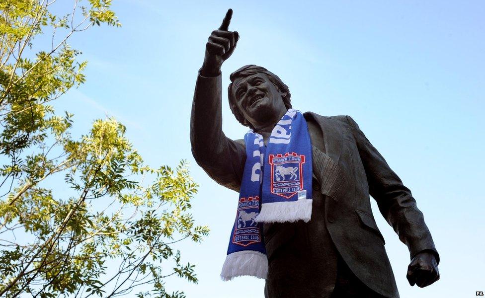 Statue of Sir Bobby Robson at Ipswich Town's ground, Portman Road