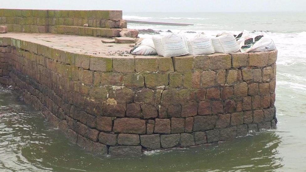 The north pier at Annalong Harbour