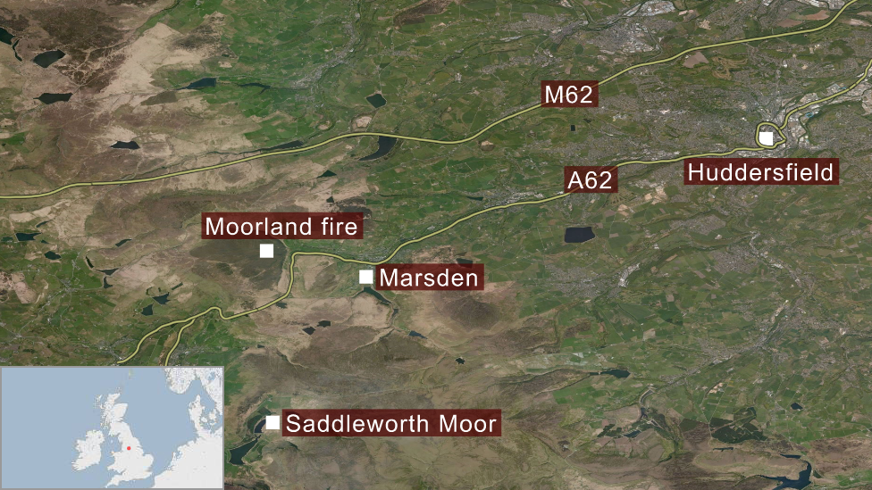 Map of area around Marsden