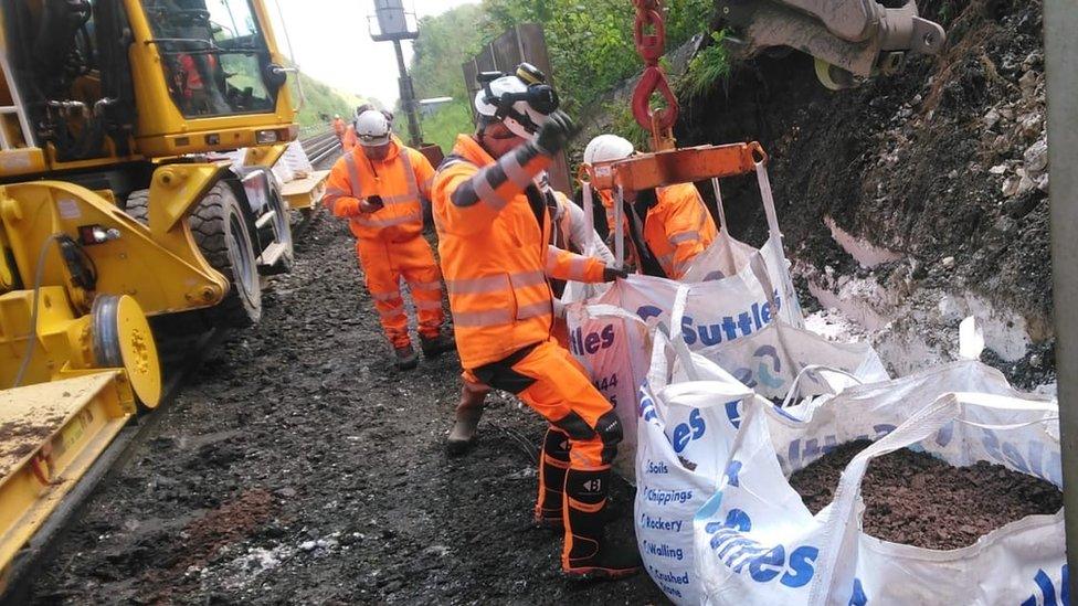 Landslip in Wallers Ash