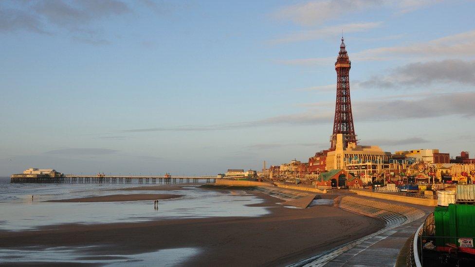 North Pier and Blackpool Tower.