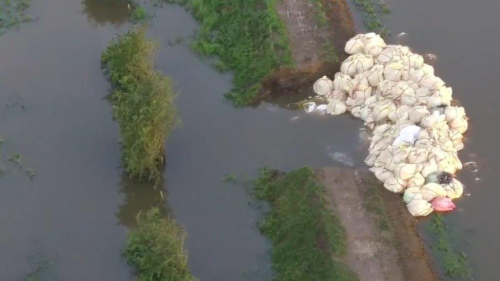 View of ballast in river