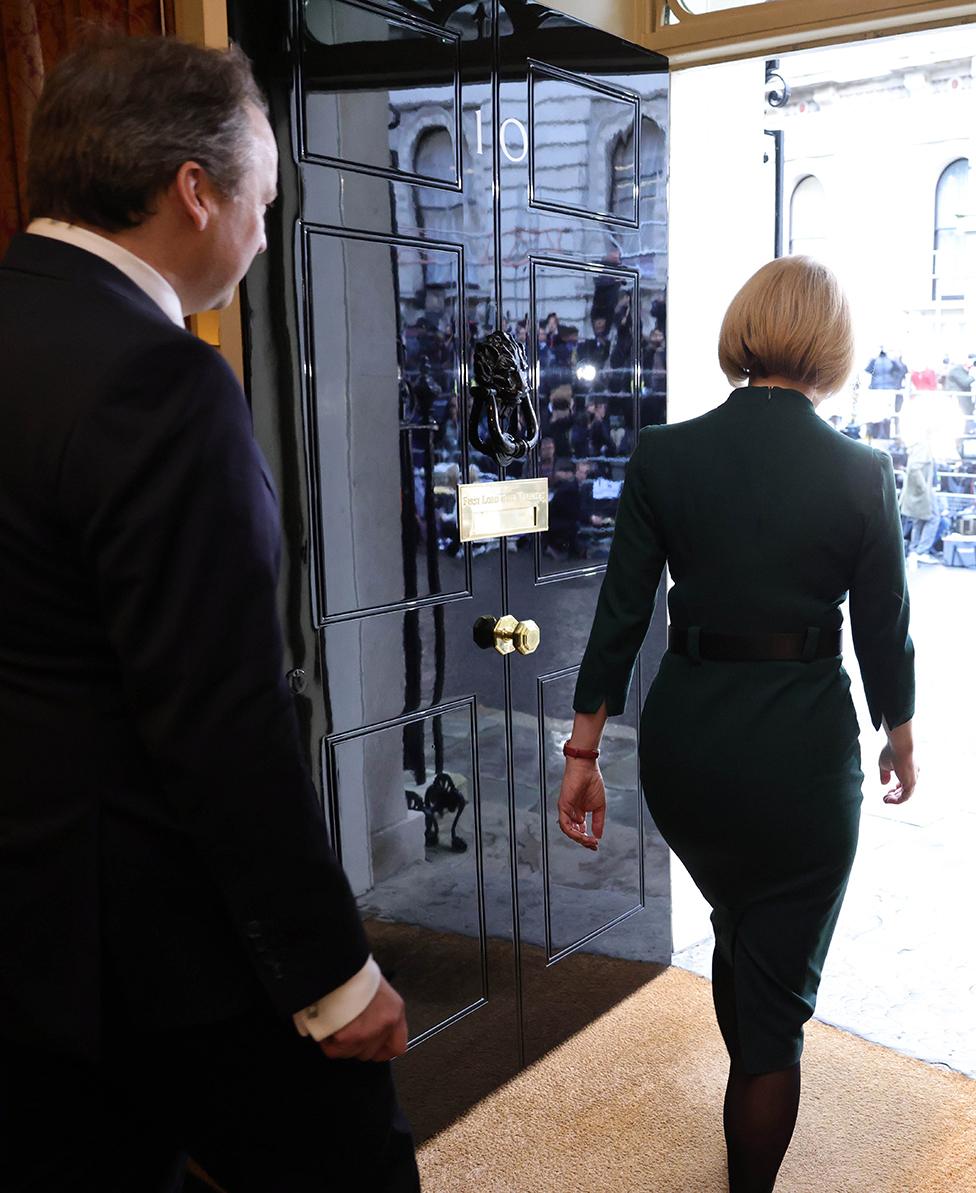 Liz Truss leaves Downing Street for the final time as prime minister