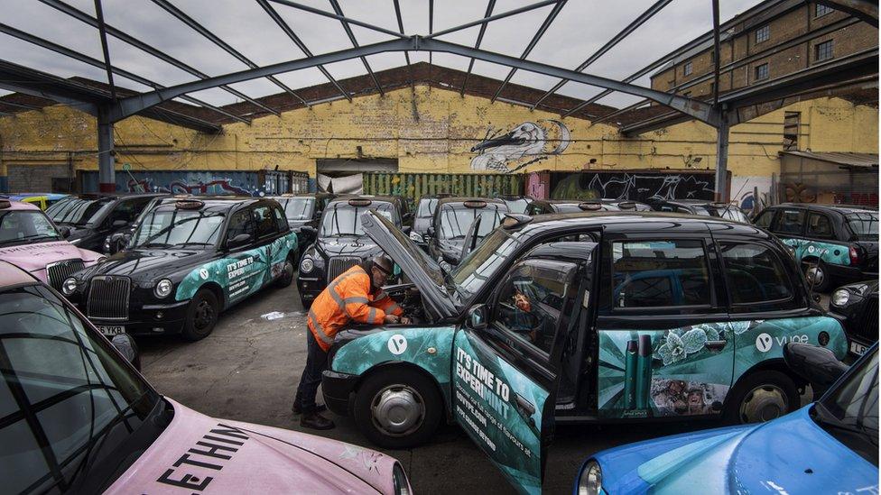 Cab yard at Sherbet London in east London