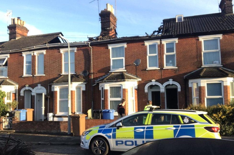 Fire in house on Kitchener Road, Ipswich