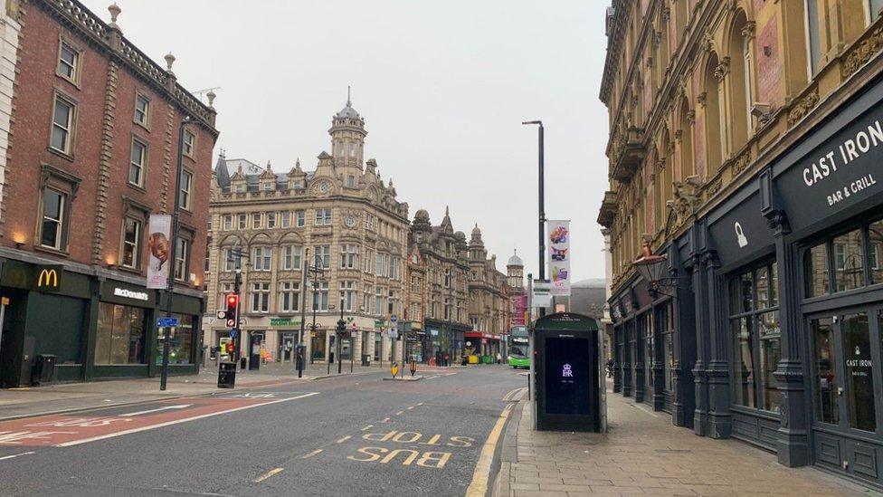 Leeds city centre on Monday