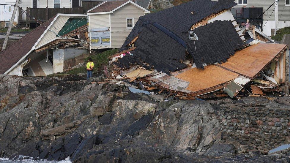 Wrecked home on a cliff