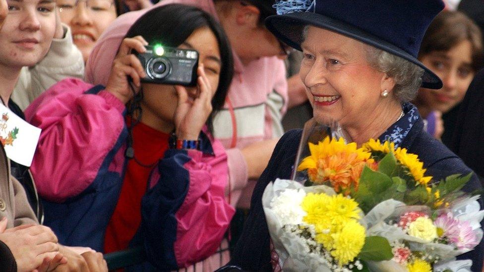 The Queen greets crowds at the University of British Columbia in Canada