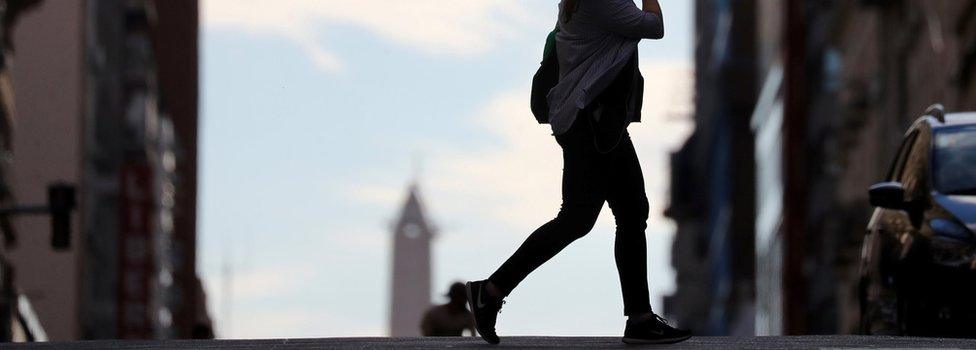 Woman walking in the street