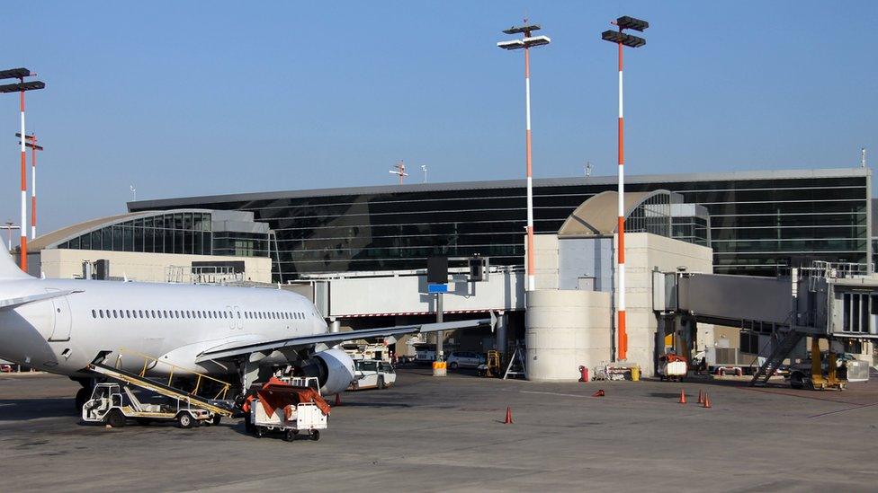 One of Terminals of Ben Gurion International Airport in Tel Aviv, Israel