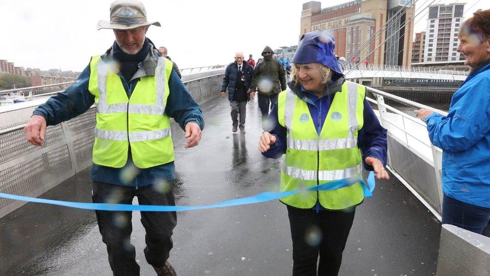 Brian and Cheryl finish the walk