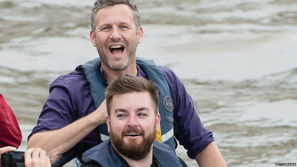 Adam Hills and Alex Brooker