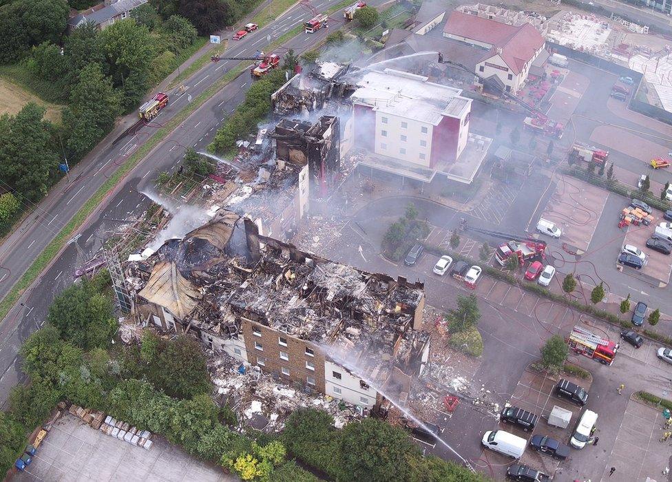 Drone photo of hotel