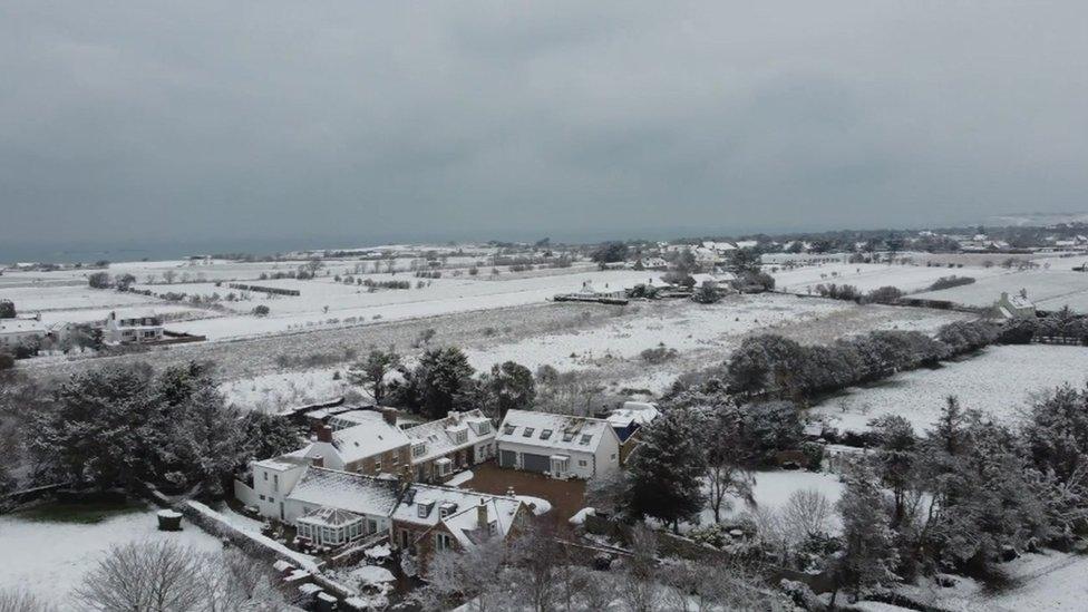 Drone footage of snow in Jersey