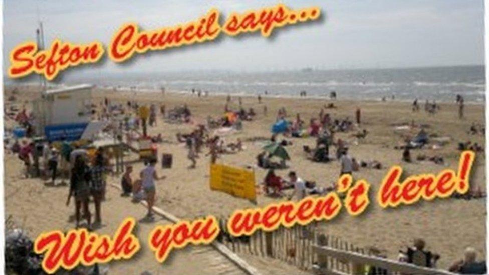 Sefton Council's spoof postvard