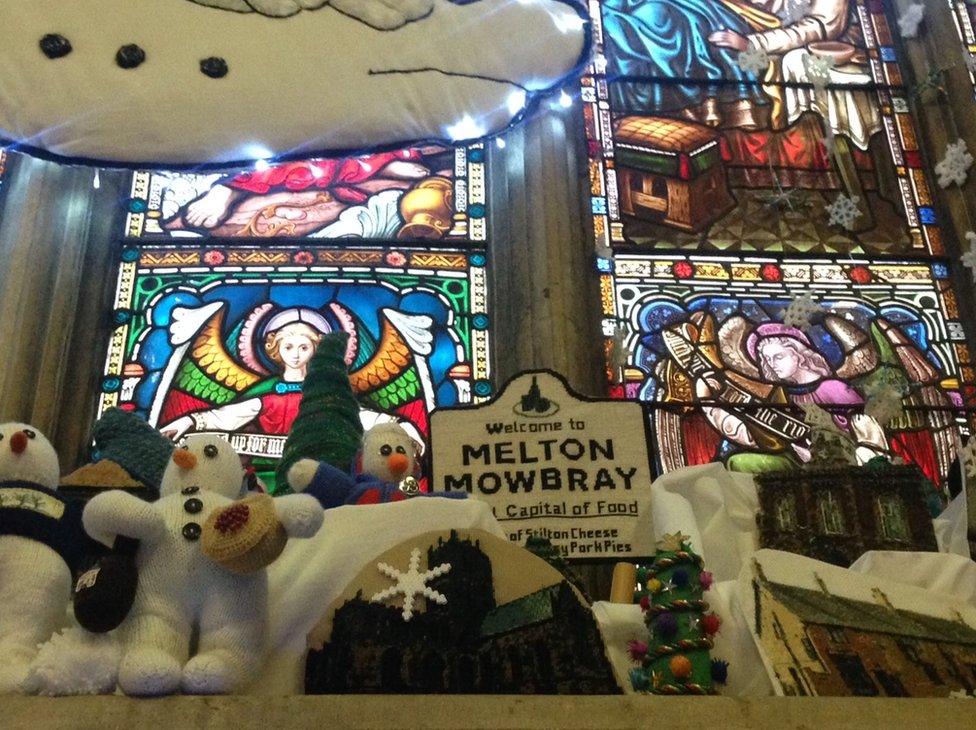 Christmas decorations at St Mary's Church, Melton Mowbray