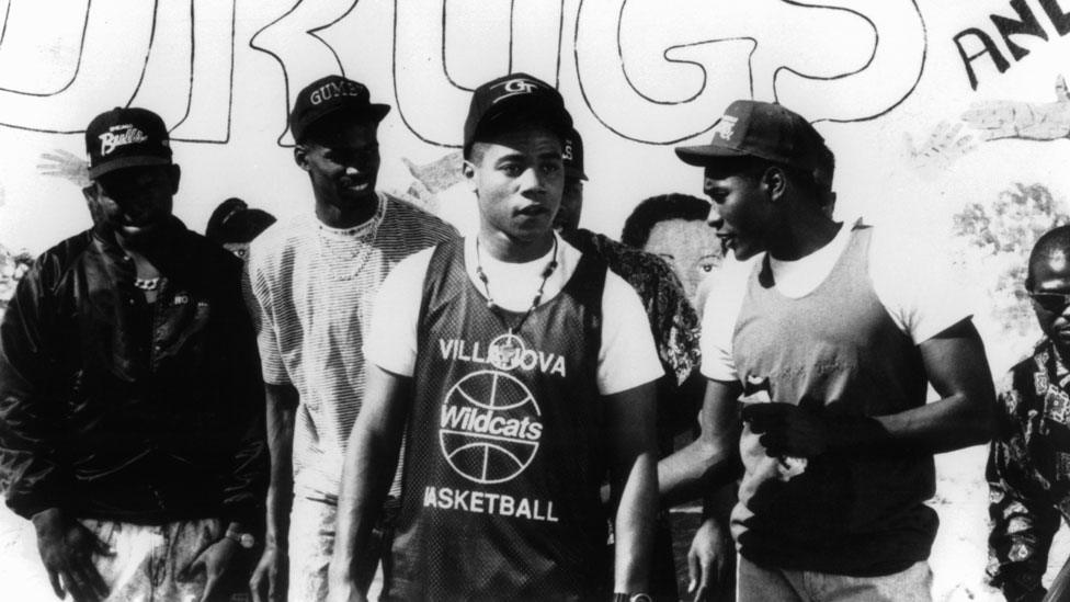 Cuba Gooding Jr. (centre) in a still from Boyz N The Hood