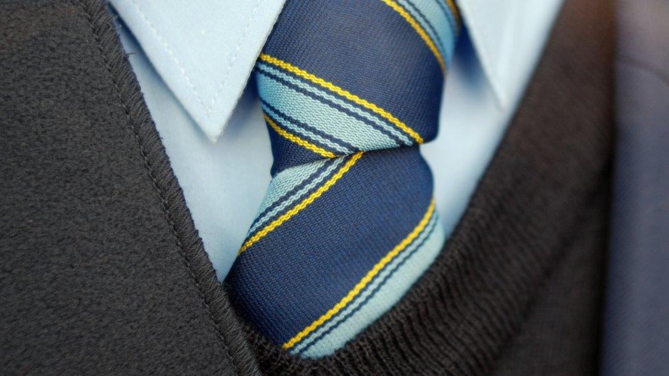 School tie and blazer