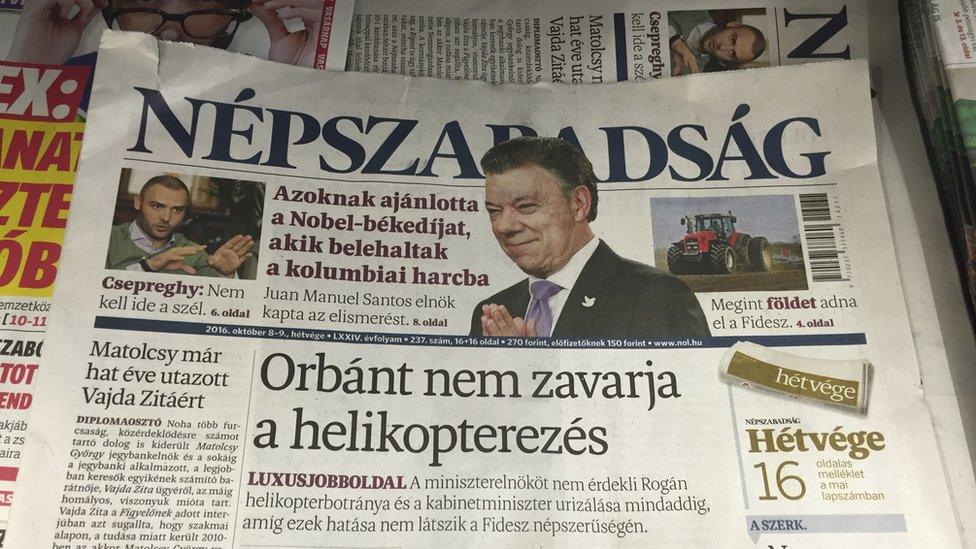 A close-up of the final edition of Nepszabadsag