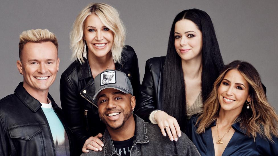 S Club: [L-R] Jon Lee, Jo O'Meara, Bradley McIntosh, Tina Barrett and Rachel Stevens