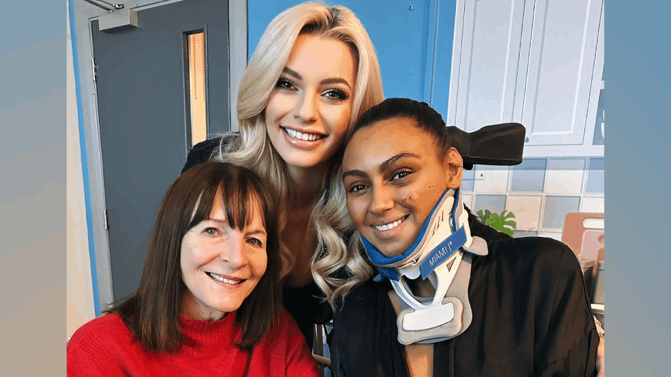 Miss World organisation chairwoman, Julia Morley, Miss World Karolina Bielawska and Miss Wales Darcey Corria