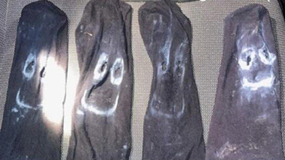 Masks found by police