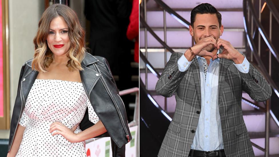 Caroline Flack and fiance Andrew Brady