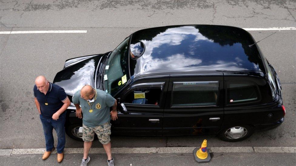 Taxi outside Wimbledon