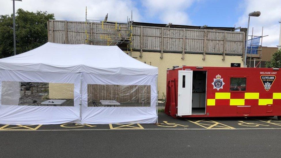 The mobile testing unit at Centuria South car park at Teesside University