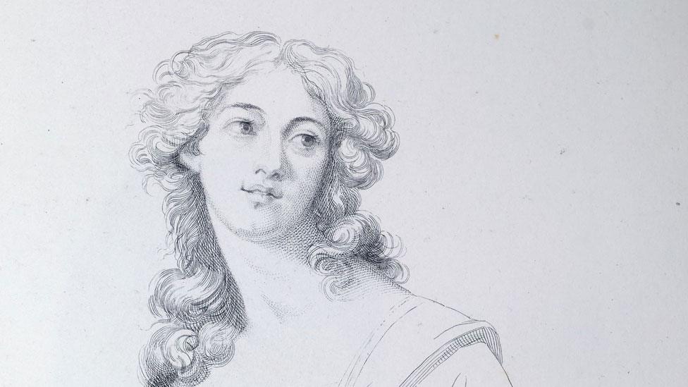 Line drawing of Elizabeth Palgrave by her mother