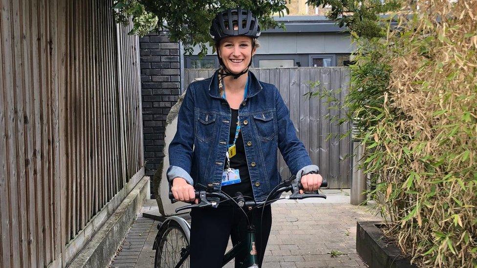 Lizzie Farrant, who works as a midwife in London, has started cycling to work