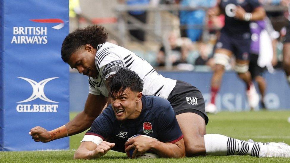 England's Marcus Smith scores their second try Action Images via Reuters/Andrew Couldridge