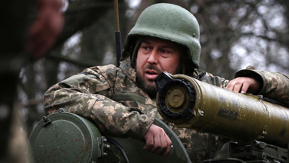 A Ukrainian soldier