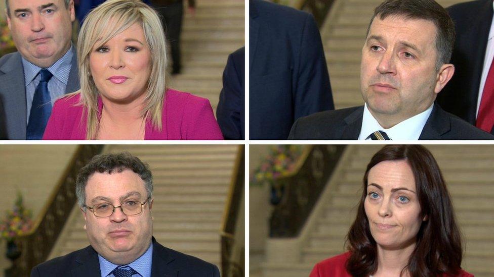 Michelle O'Neill, Robin Swann, Nichola Mallon and Stephen Farry