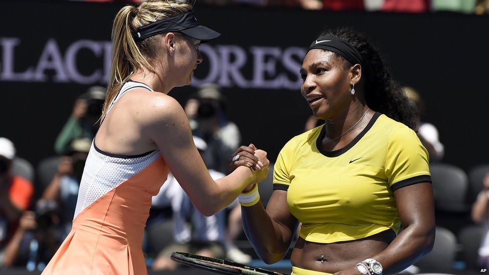 Maria Sharapova and Serena Williams