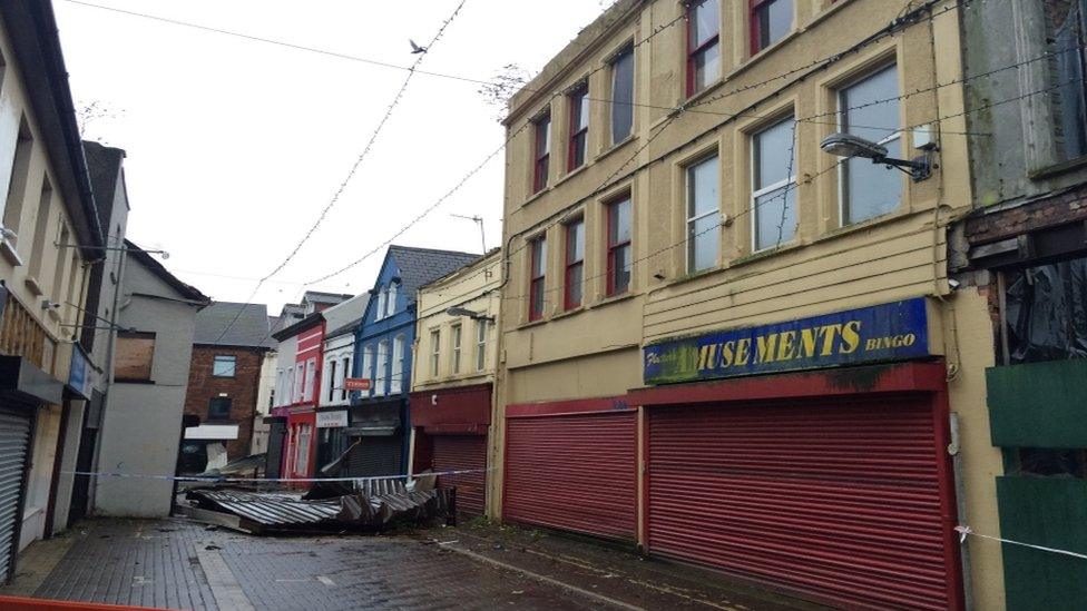 Storm damage in Larne