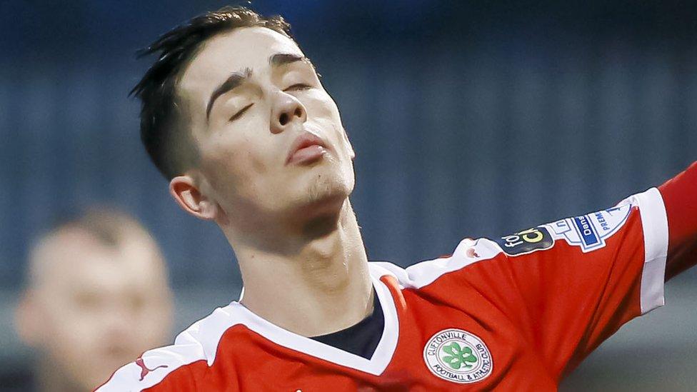 Jay Donnelly scored the second goal as Cliftonville beat Amateur League side Immaculate 2-0 in the fifth round of the Irish Cup