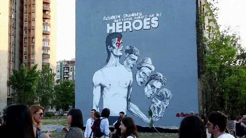 Bowie mural in Sarajevo, 29 May 16